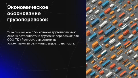 Экономическое обоснование грузовых перевозок для ООО ТК «Ресурс»