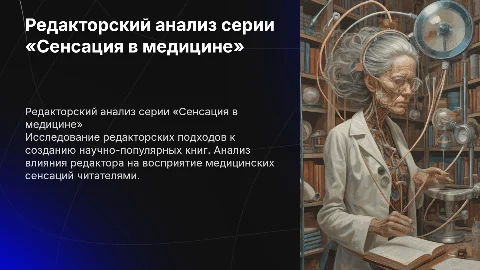 Редакторский анализ серии книг «Сенсация в медицине»