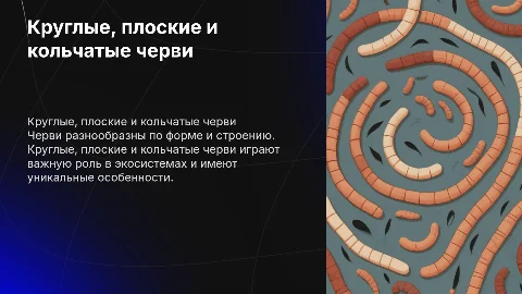 Круглые, плоские , полчатые черви