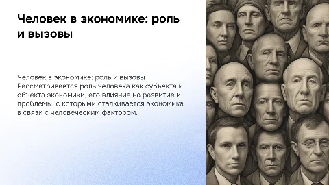 Презентация на тему человек в экономике: роль и вызовы