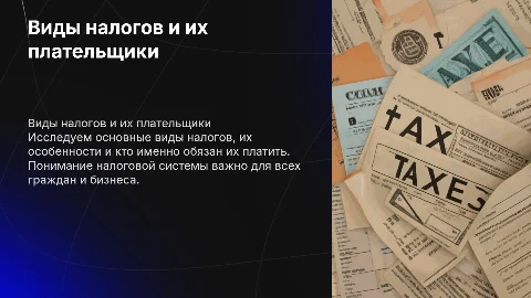 виды налогов и кто их платитпрезентация