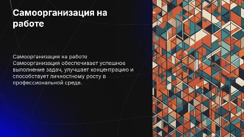 Самоорганизация в профессиональной деятельности