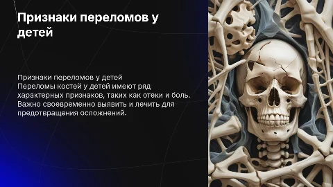 Признаки переломов костей у детей