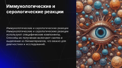Компоненты иммунологических и серологических реакций