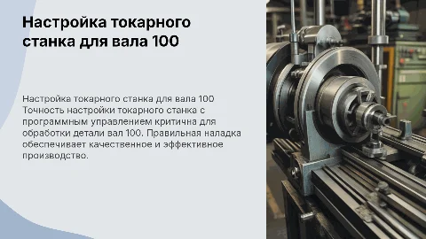 Наладка токарного станка пу для обработки детали вал 100