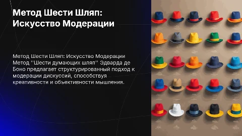 Техники модерации Метод «Шести думающих шляп»