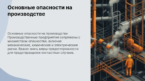 основные опасности на производственных предприятиях