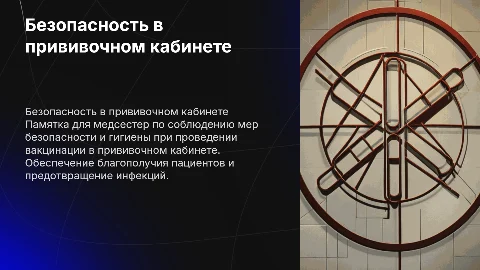 Памятка для медсестер по безопасности в прививочном кабинете