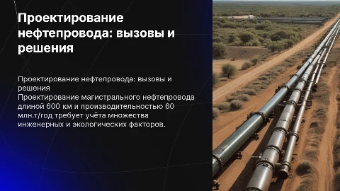 Проектирование магистрального нефтепровода: вызовы и решения