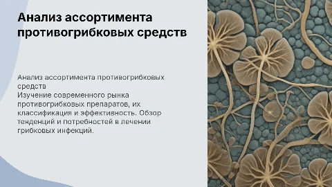 Анализ ассортимента противогрибковых средств