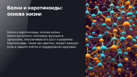 Белки как основа жизни. Каротин и каротиноиды