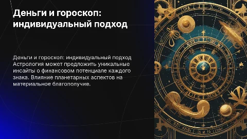 Деньги в индивидуальном гороскопе