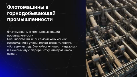 Применение большеобъемных пневмомеханических флотомашин