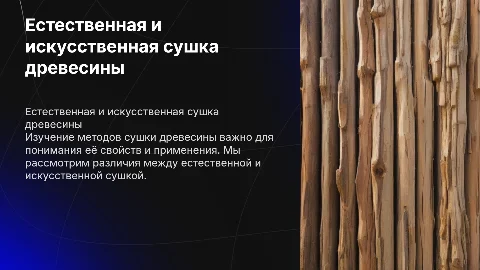 Презентация о естественной и искусственной сушке древесины