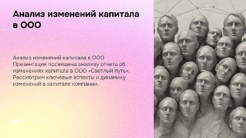 Анализ отчета об изменениях капитала в ООО «Светлый путь»