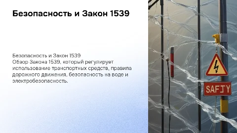 Закон 1539: безопасность на воде и электробезопасность