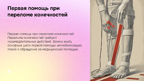 Первая помощь при переломе конечностей