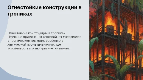 огнестойкие конструкции в условиях тропиков в химии
