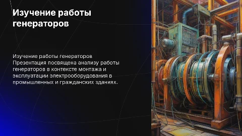 Изучение работы генераторов в электрооборудовании