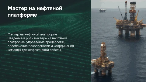 Презентация: Мастер на нефтяной платформе и его обязанности