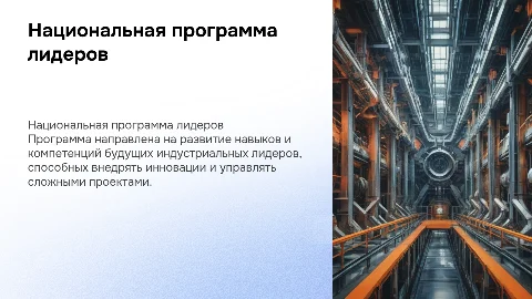 Национальная программа подготовки индустриальных лидеров