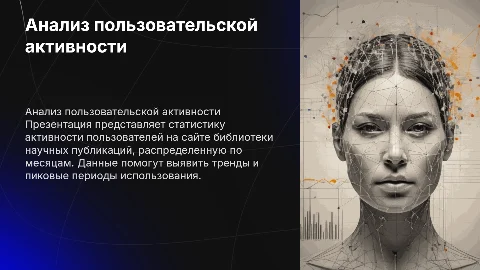 Статистика активности пользователей по месяцам на сайте библиотеки