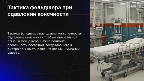 Тактика фельдшера при сдавлении конечности: помощь пострадавшему
