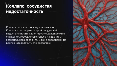 Коллапс как форма острой сосудистой недостаоочности