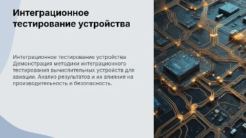 Интеграционное тестирование вычислительного устройства для самолета
