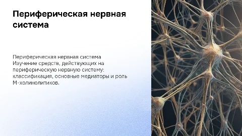 Средства, действующие на периферическую нервную систему