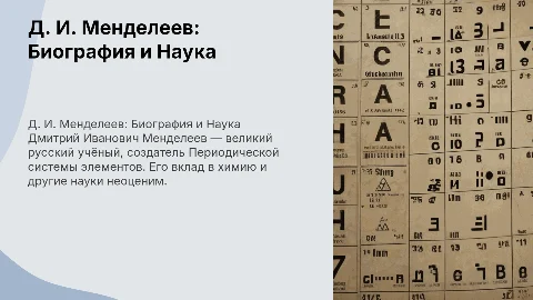 Д. И. Менделеев, его биография и научная деятельность