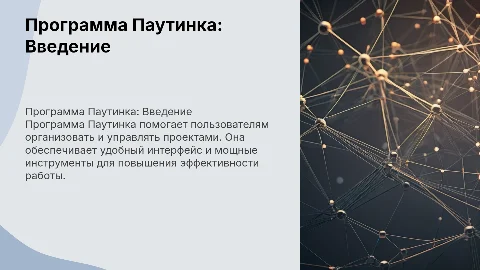 Программа Паутинка