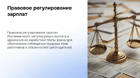 Правовое регулирование выплаты и удержаний из заработной платы