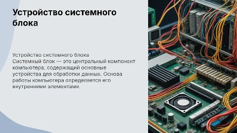 устройство системного блока и их назначения