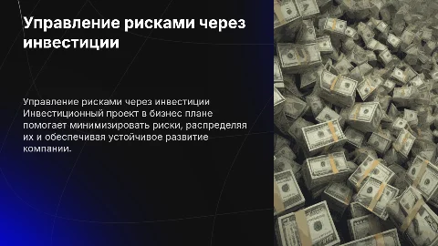 Инвестиционный проект бизнес плана и управление рисками