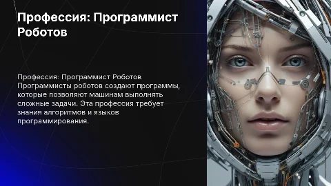 Презентация про профессию программист роботов для 8 класса