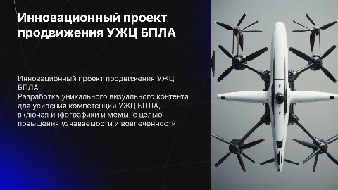 Разработка инновационного проекта продвижения УЖЦ БПЛА