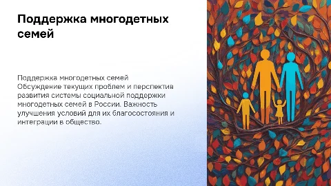 Система социальной поддержки многодетных семей: проблемы и перспективы
