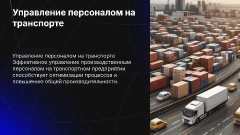 Управление производственным персоналом на транспортном предприятии