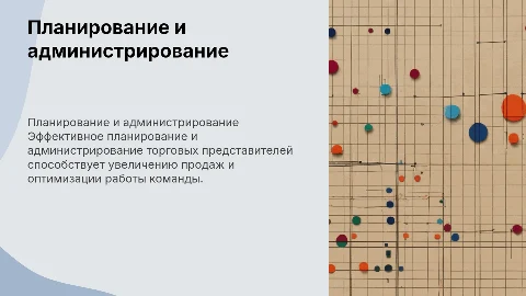Планирование и администрирование торговых представителей