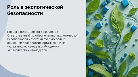 Ответственный по обеспечению экологической безопасности