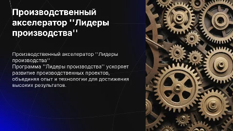 Производственный акселератор "Лидеры производства"