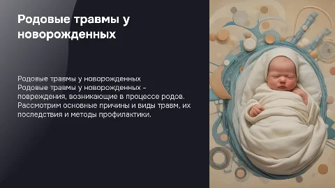 реферат родовые травмы у новорожденных