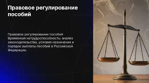Правовое регулирование пособия по временной нетрудоспособности
