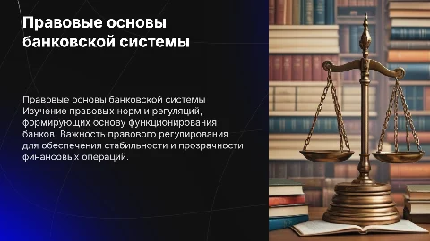 Правовые основы банковской системы