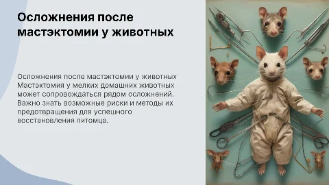 Послеоперационные осложнения после мастэктомии у животных