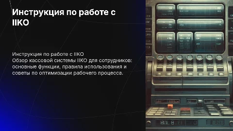 Инструкция для сотрудников по работе с кассовой системой IIKO