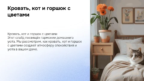 Кровать , кот , горшок с цветами