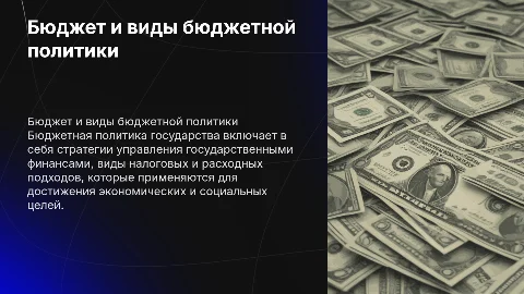 бюджет. виды бюджетной политики государства