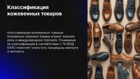 Классификация кожевенно-обувных товаров по ТН ВЭД ЕАЭС